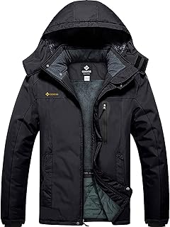 GEMYSE Men's Ski Snow Jacket Warm Winter Waterproof Coat Snowboard Rain Jacket Hooded Windproof Windbreaker