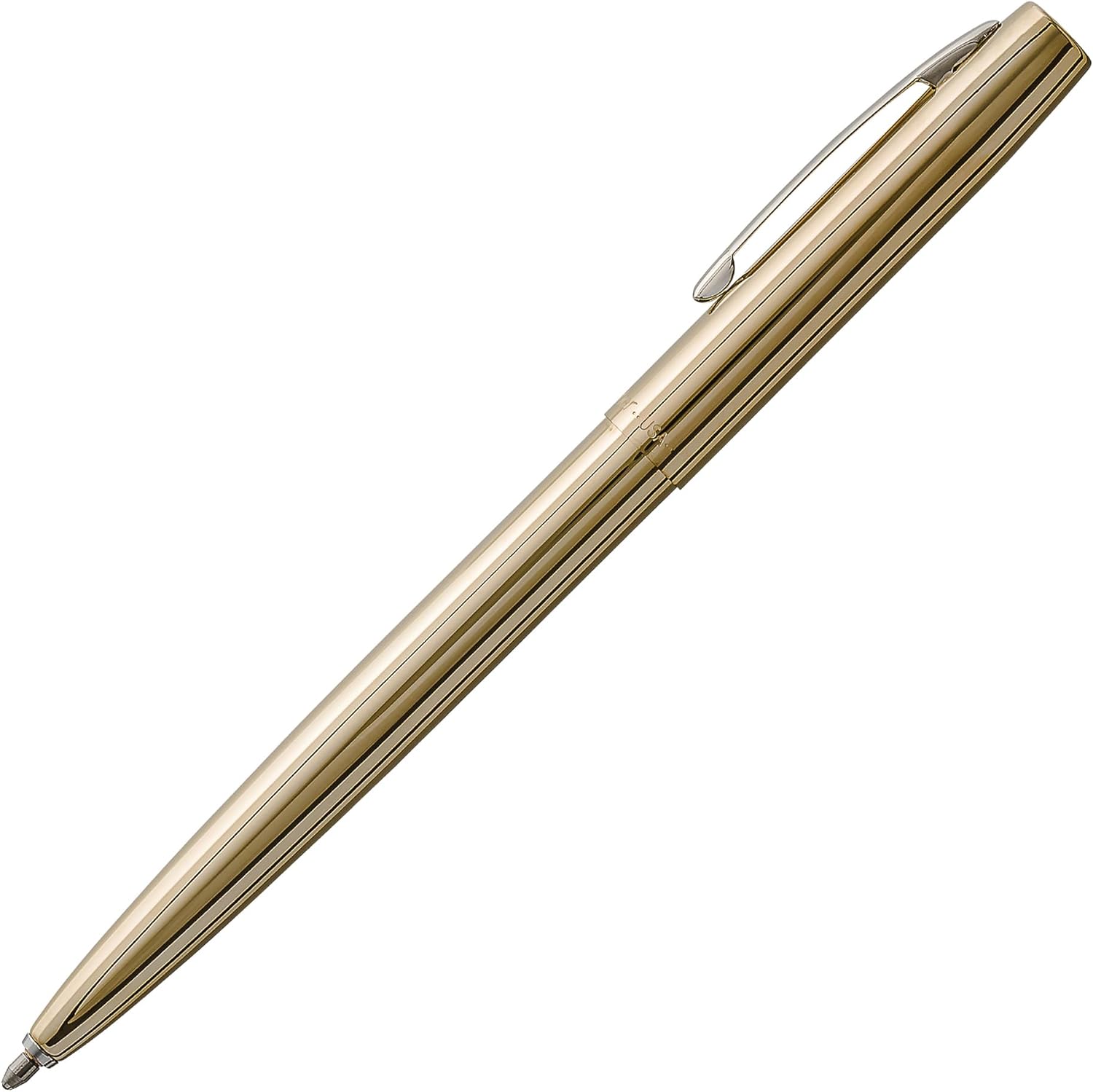 Fisher Space Pen Brass Alloy Cap-O-Matic Pen, Pressurized Ballpoint Pen, Writes Upside Down and in Extreme Temperatures, Black Ink, Medium Point, Pocket Clip, Gift Box, Made in the USA