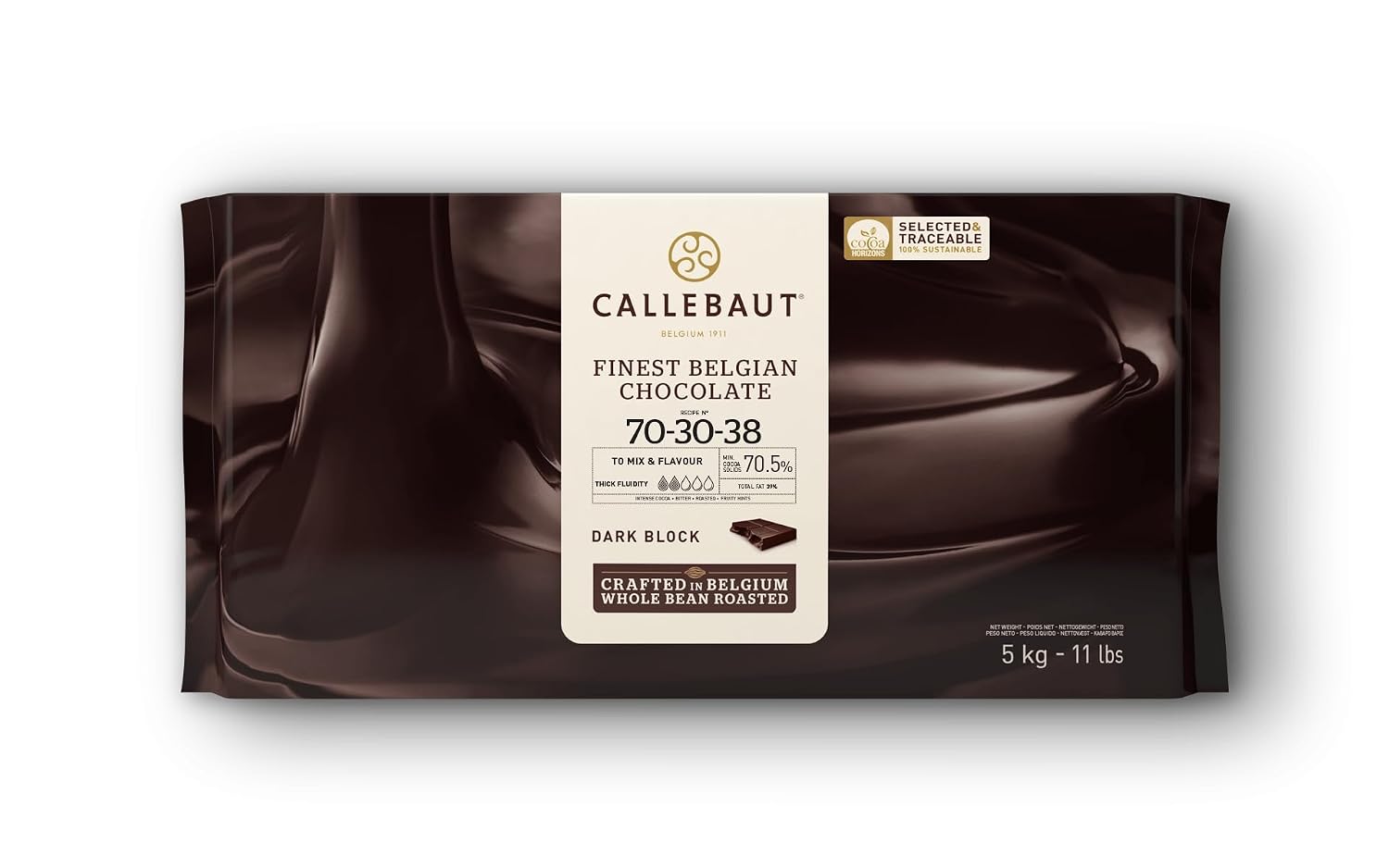 Callebaut Recipe No. 70-30 Finest Belgian Dark Chocolate 5kg Block