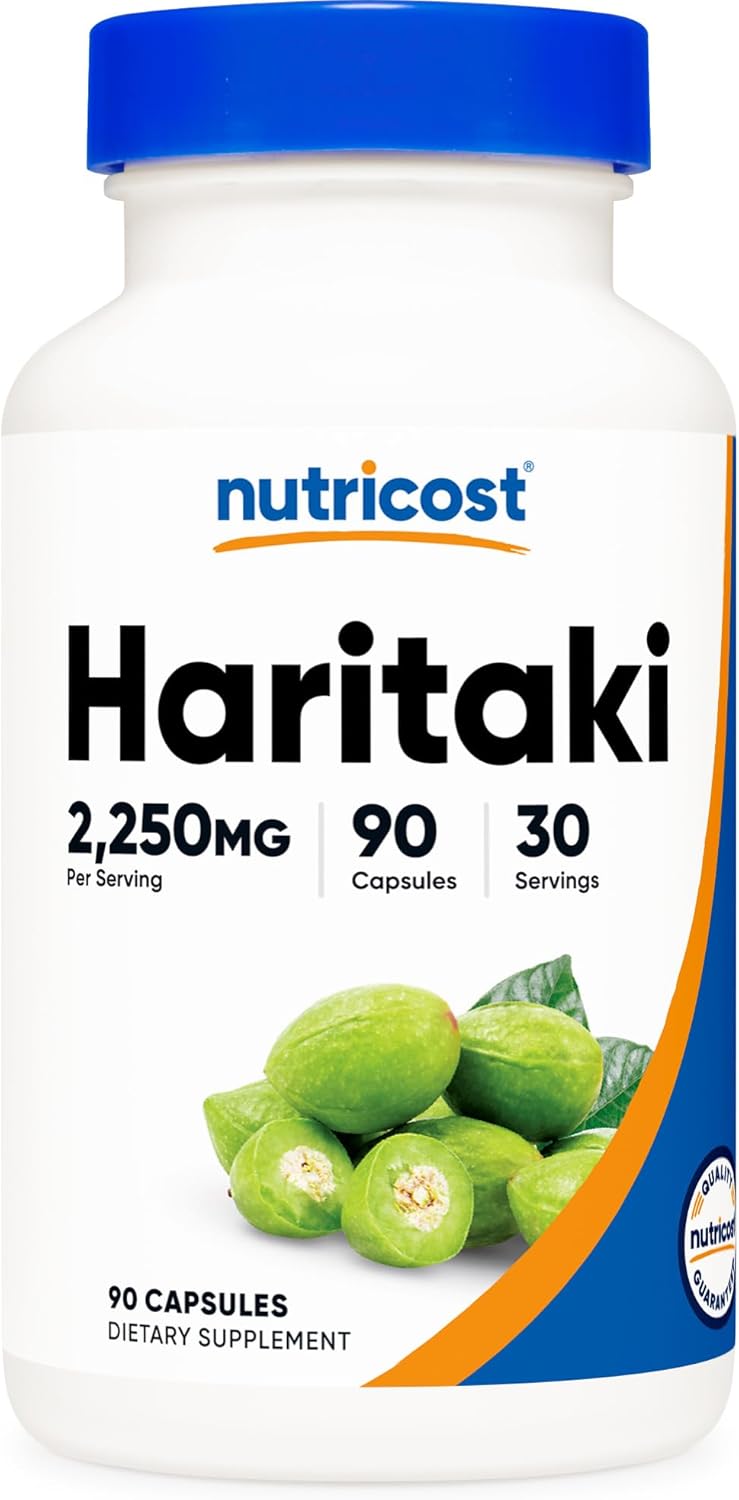 Nutricost Haritaki (2250mg) 90 Vegan Capsules - GMO-Free, Gluten-Free, 30 Servings