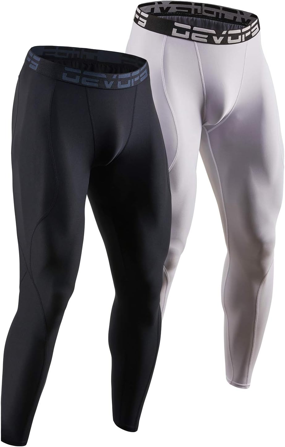 DEVOPS 2 or 3 Pack Men's Compression Pants Athletic Leggings with Pocket/Non-Pocket