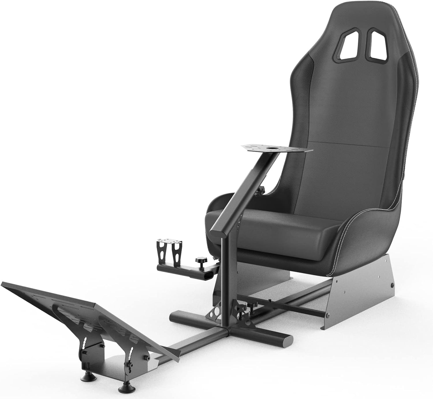 Racing Wheel Stand with seat Gaming Chair Driving Cockpit for All Logitech G923 | G29 | G920 | Thrustmaster | Fanatec Wheels | Xbox One, PS4, PC Platforms (Black/Grey)