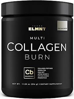 ELMNT Super Collagen Powder for Women Weight Loss + Beauty w. Probiotics, Hyaluronic Acid, ACV, KSM-66, Biotin - Premium Multi Collagen Peptides Protein Supplement Colageno for Women (Unflavored)