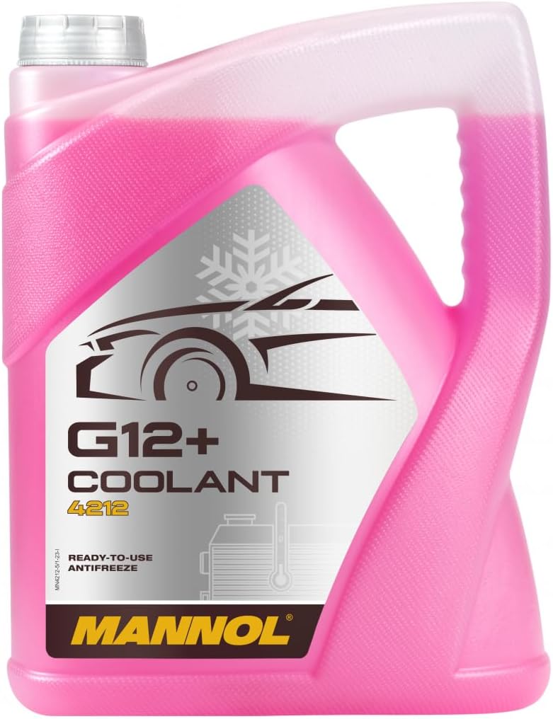 MANNOL 5 Litres Coolant G12+ Antifreeze 4212 SAE J1034 Carboxylated Ready For Use Solution