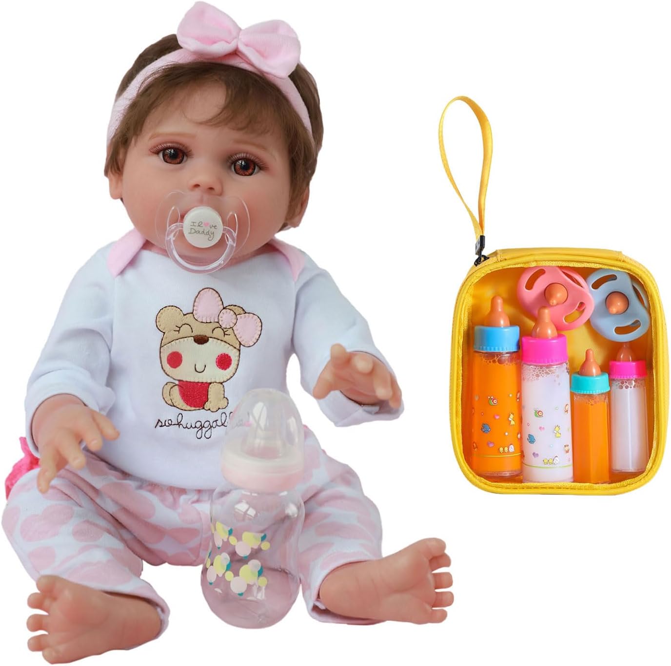 Realistic Reborn Baby Dolls & Bottle Accessories