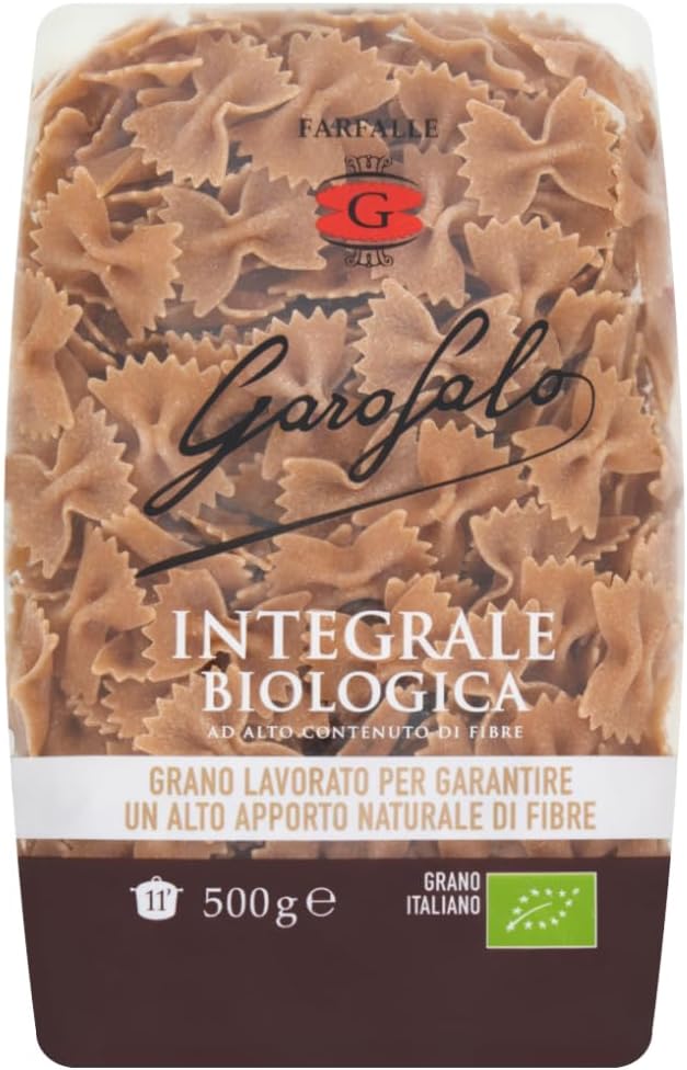 Garofalo Wholewheat Organic Farfalle Dry Pasta, 500g (Pack of 1)