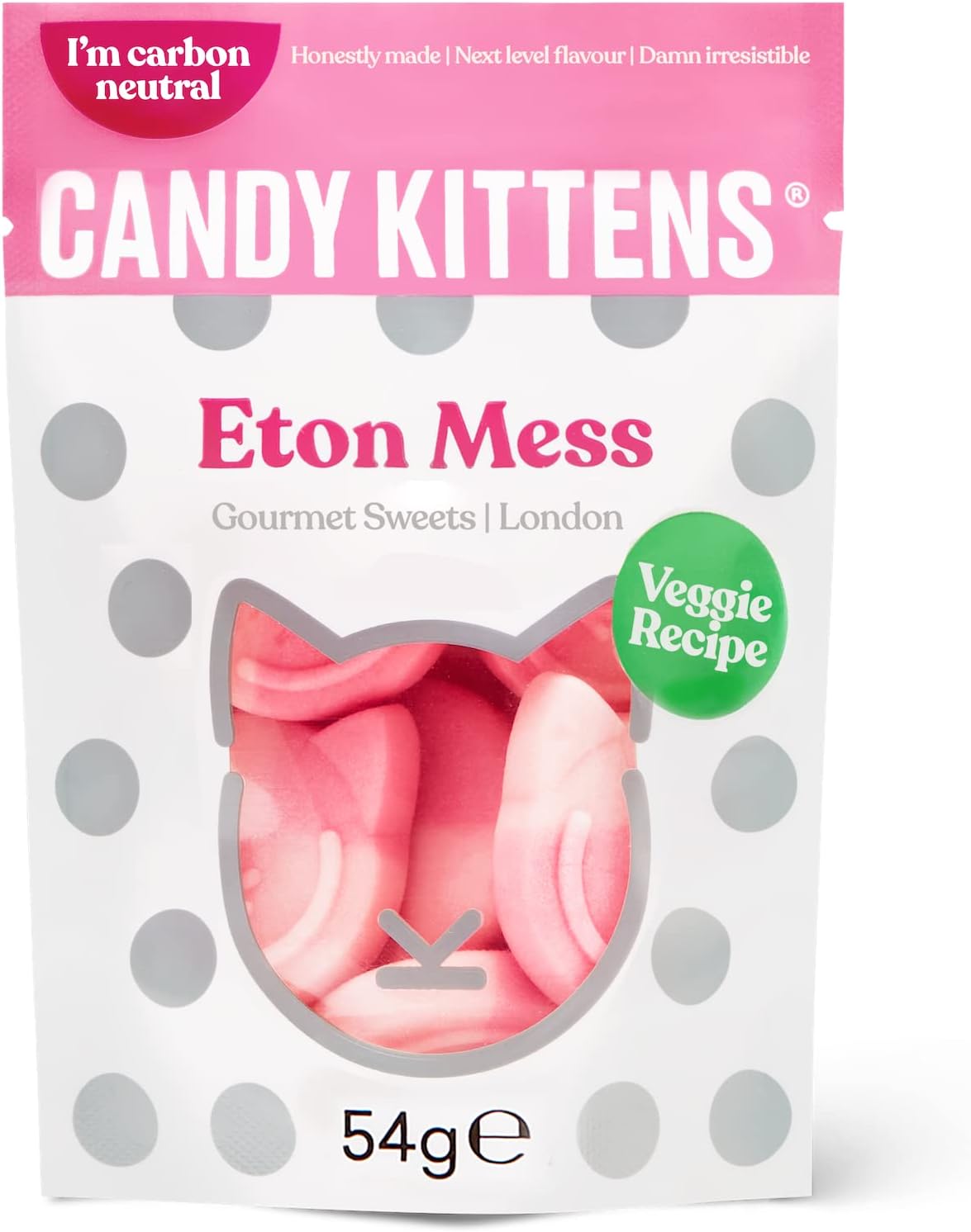 Candy Kittens ETON MESS Vegan Sweets, Packed With Fruit Juice & Natural Ingredients, Big Flavours From Little Kittens, Vegetarian Sweets - 54g Sweet Bag