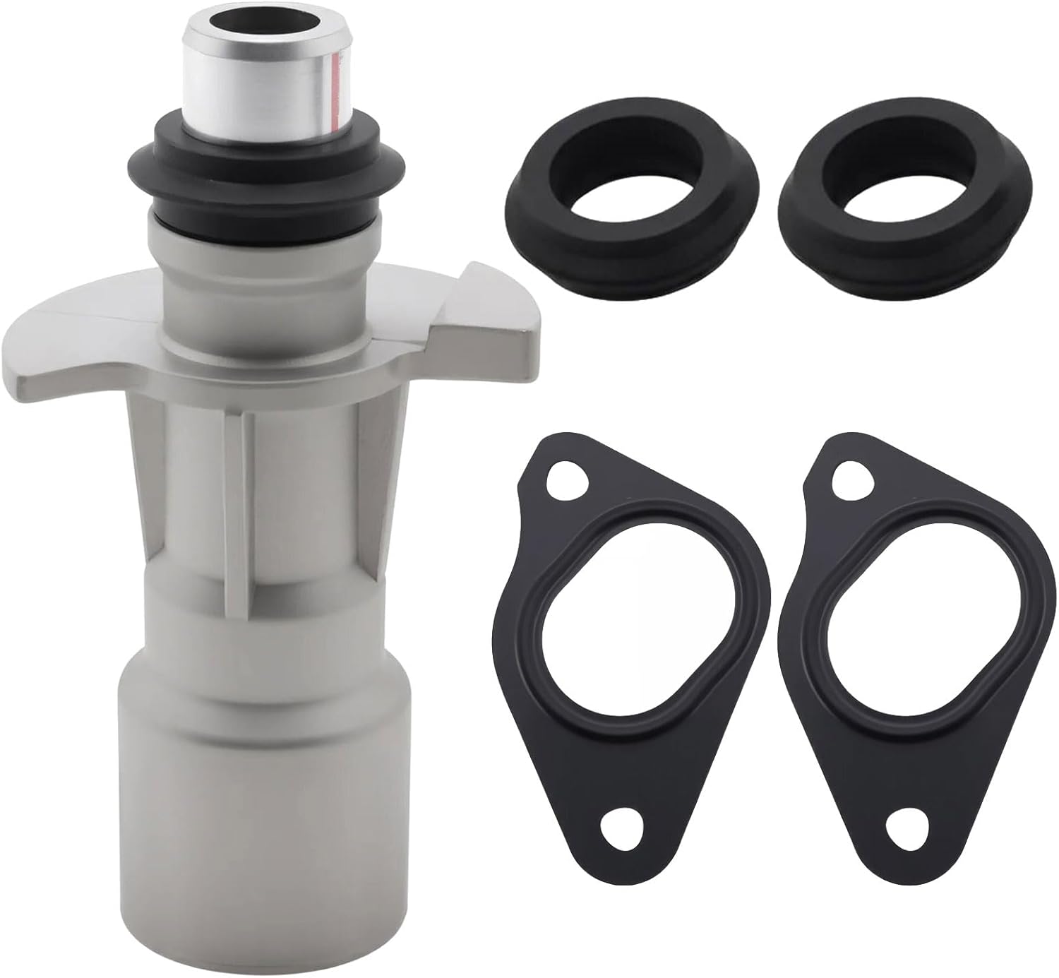 Aluminum Water Pump Oil Cooler Adaptor with 2 Water Pump Gaskets Fit For Land Rover LR4 Range Rover Sport Replace For LR028136 LR030593 LR049370