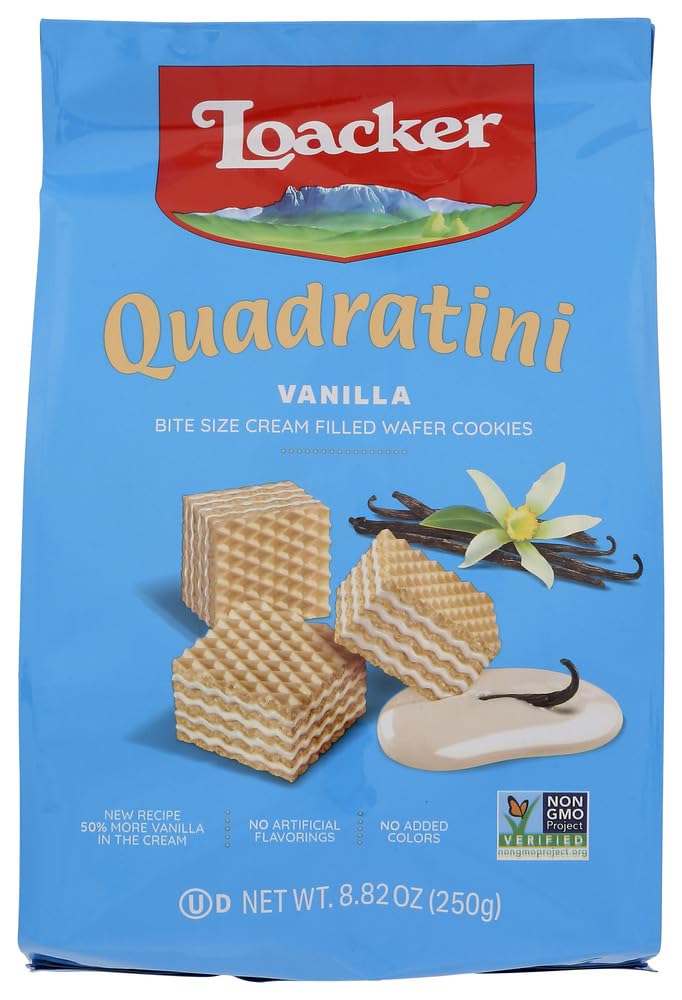 Loacker Quadratini, Vanilla Wafer Cookie, 8.8 Ounce Pack