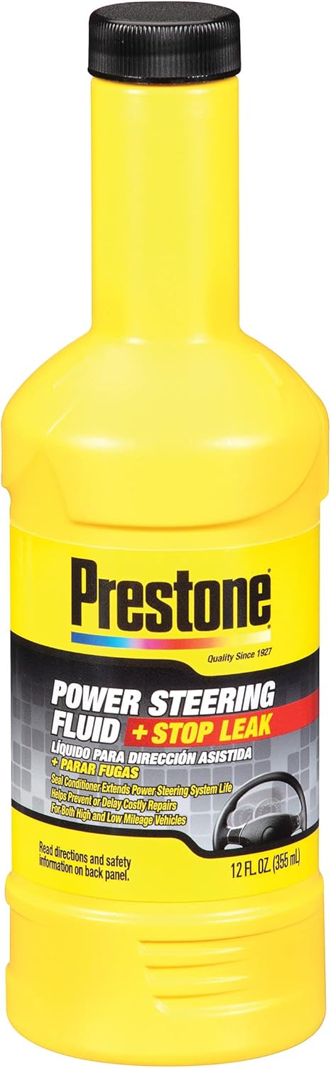 Prestone AS262 Power Steering Fluid with Stop Leak, 50,000 Miles, 12 oz.