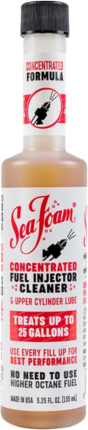 Sea Foam Concentrated Fuel Injector Cleaner,Helps clean fuel injectors & restore Injector patterns,Lubricates upper cylinders, Helps recover lost MPG & help reduce exhaust emission 155ml