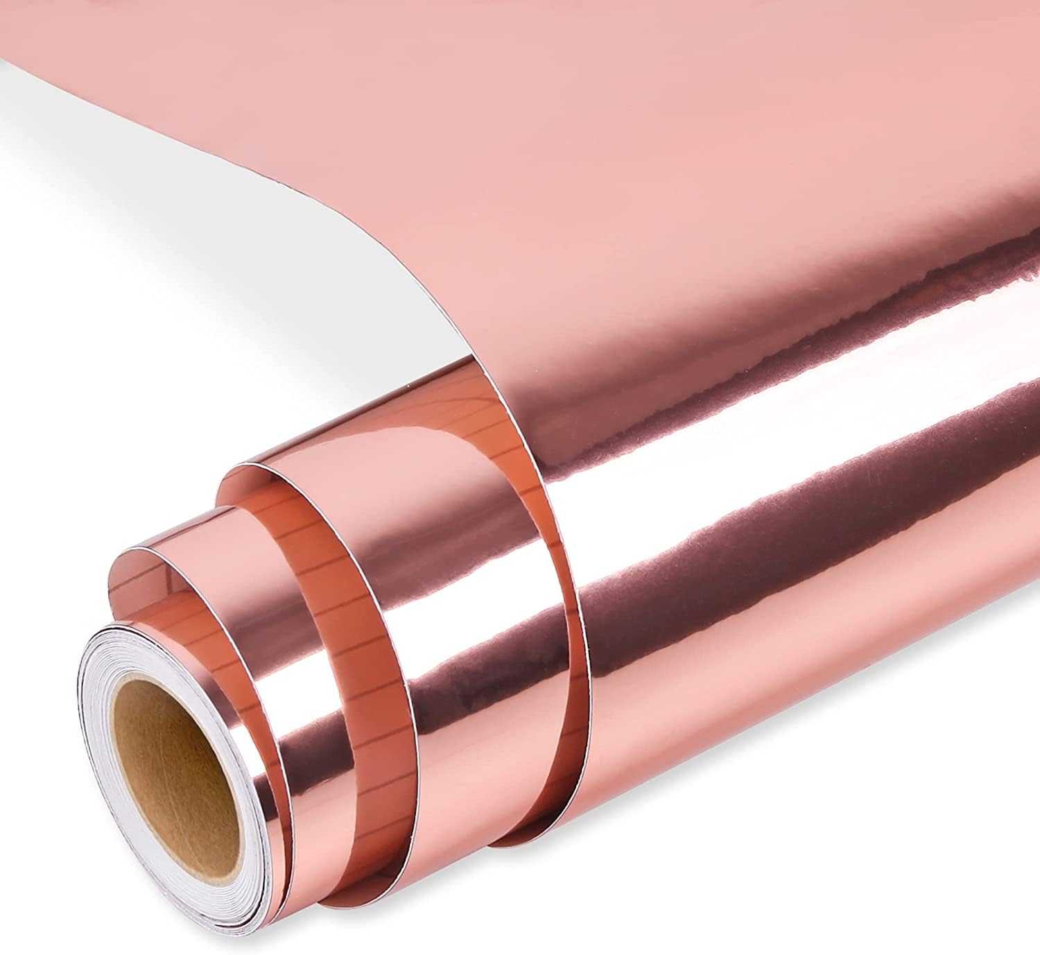 Prime Vinyl Rose Gold Permanent Vinyl Roll, Rose Gold Vinyl for Cricut, 12‘’ x 15 FT, Metallic Self Adhesive Vinyl, for Silhouette Cameo, Cutting Machine, Home Decal, Easy to Weed
