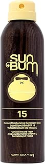 Sun Bum Original SPF 15 Sunscreen Spray |Vegan and Hawaii 104 Act Compliant (Octinoxate & Oxybenzone Free) Broad Spectrum Moisturizing UVA/UVB Sunscreen with Vitamin E | 6 oz