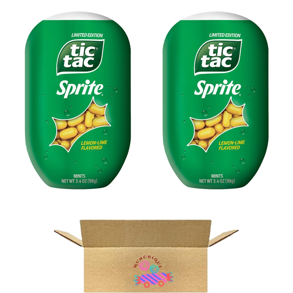 Sprite Lemon Lime Flavored Tictak, 3.4 oz Each, Pack of 2