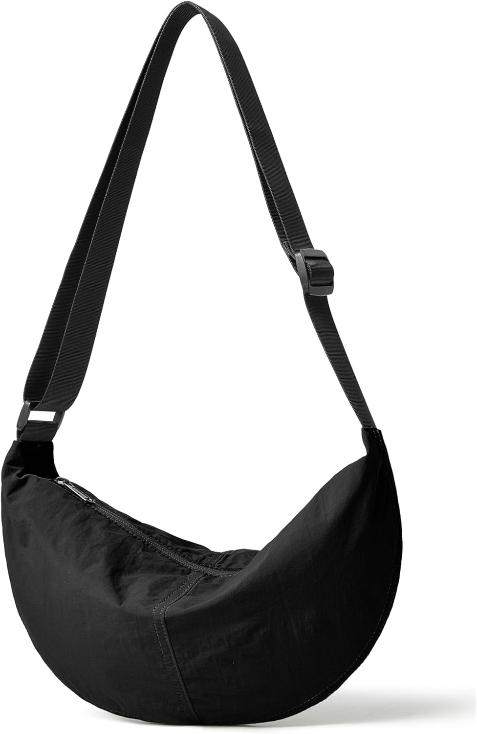 Nylon Crossbody Bag For Women Men Casual Lightweight Crescent Shoulder Hobo Purse With Wide Adjustable Strap