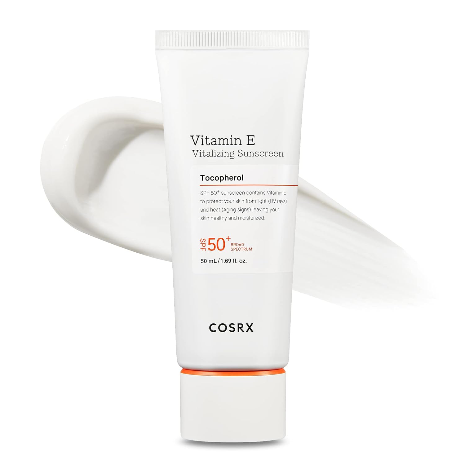 COSRX Daily SPF 50 Vitamin E Vitalizing Sunscreen, UVA/UVB Protection, Lightweight, No White Cast, Semi Matte Finish, Sebum Balancing, Korean Skincare