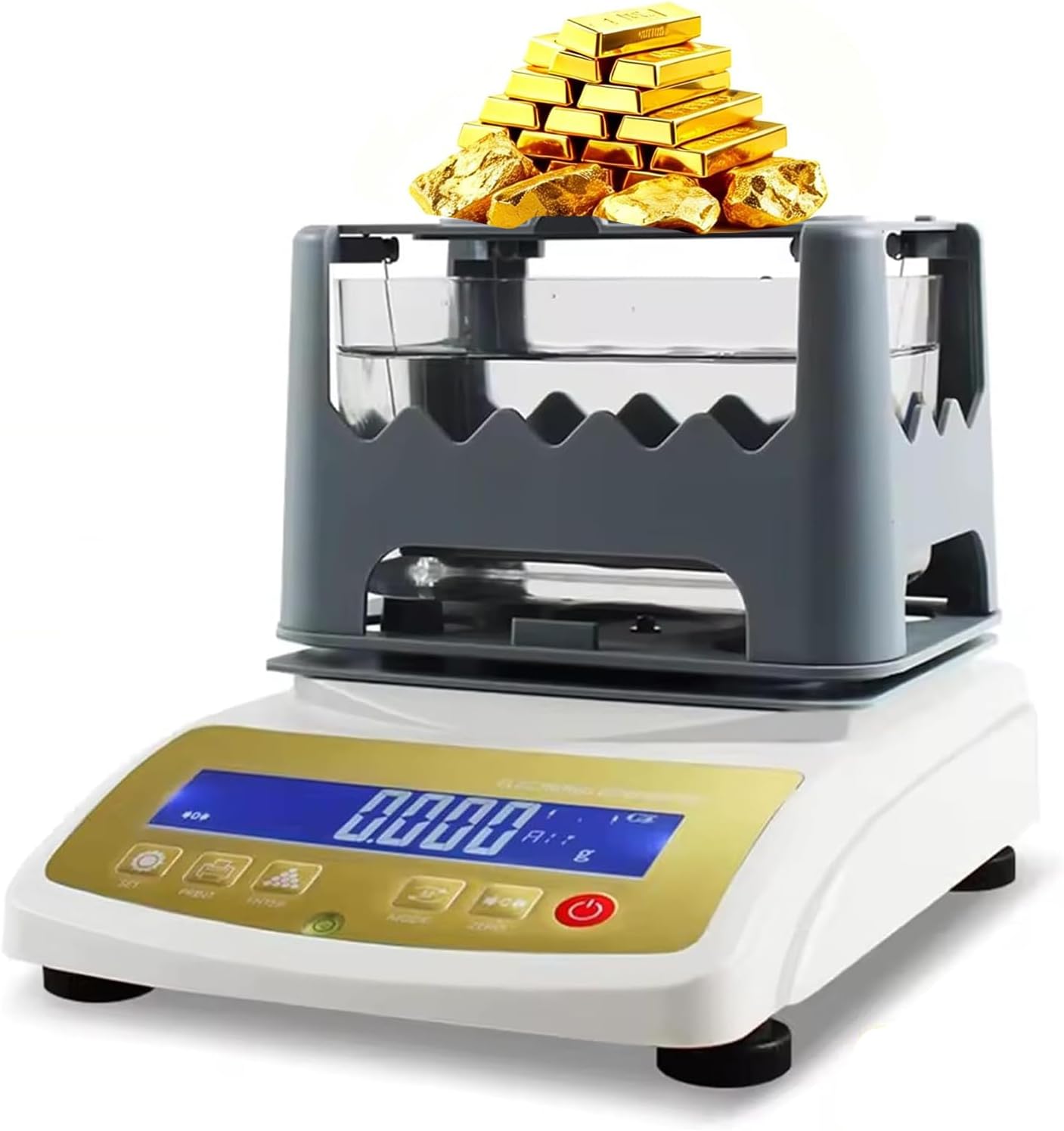 Commercial Gold Purity Content Detector, Precious Metal Density Meter, Gold K Value Tester, High-Precision Electronic Solids Density Meter with Max Weight 300g, Gold Silver Density Meter