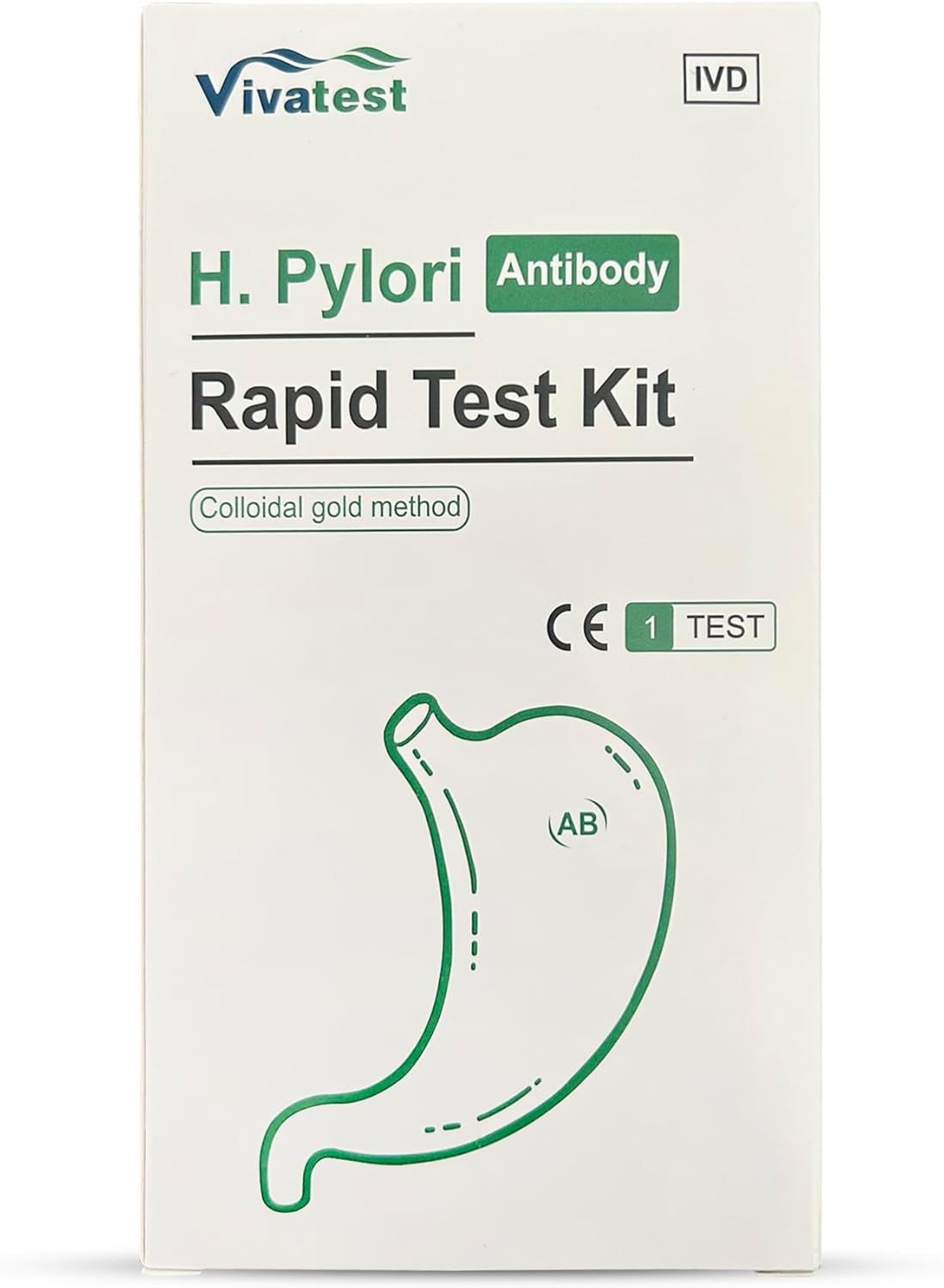 Stomach Ulcer Test Kit – H-Pylori Test Kit – Complete Helicobacter Self Test Kit for Home Use – Rapid and Accurate Testing Kit – Easy to Use Cassette Test Kit