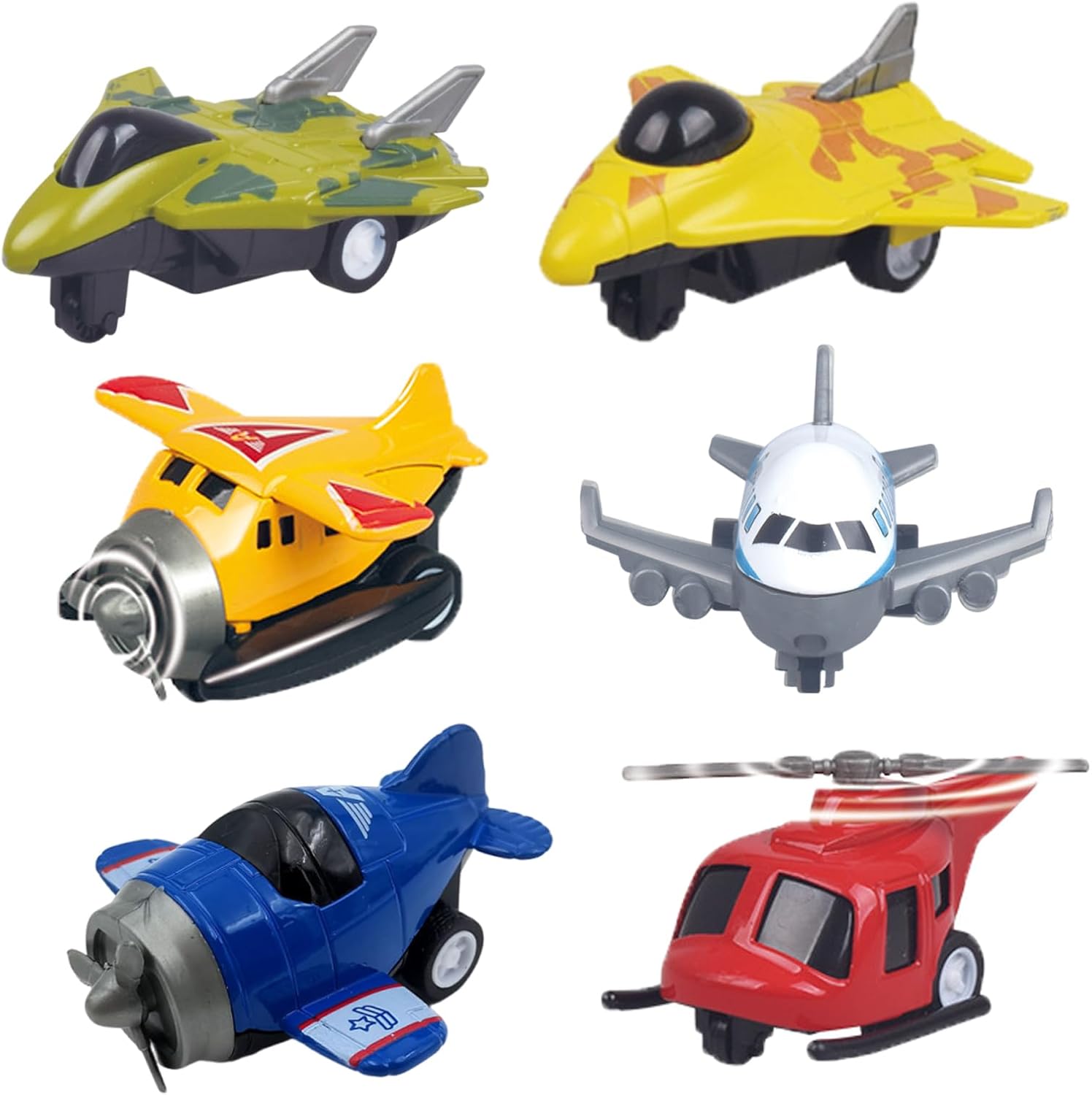 DXPETA 6 Pack Aeroplane Toys Set,Airplane Toys for Toddlers, Educational Role-Play Aircraft Models, Perfect for 2-8 Year Old Kids, Birthday Party Favors