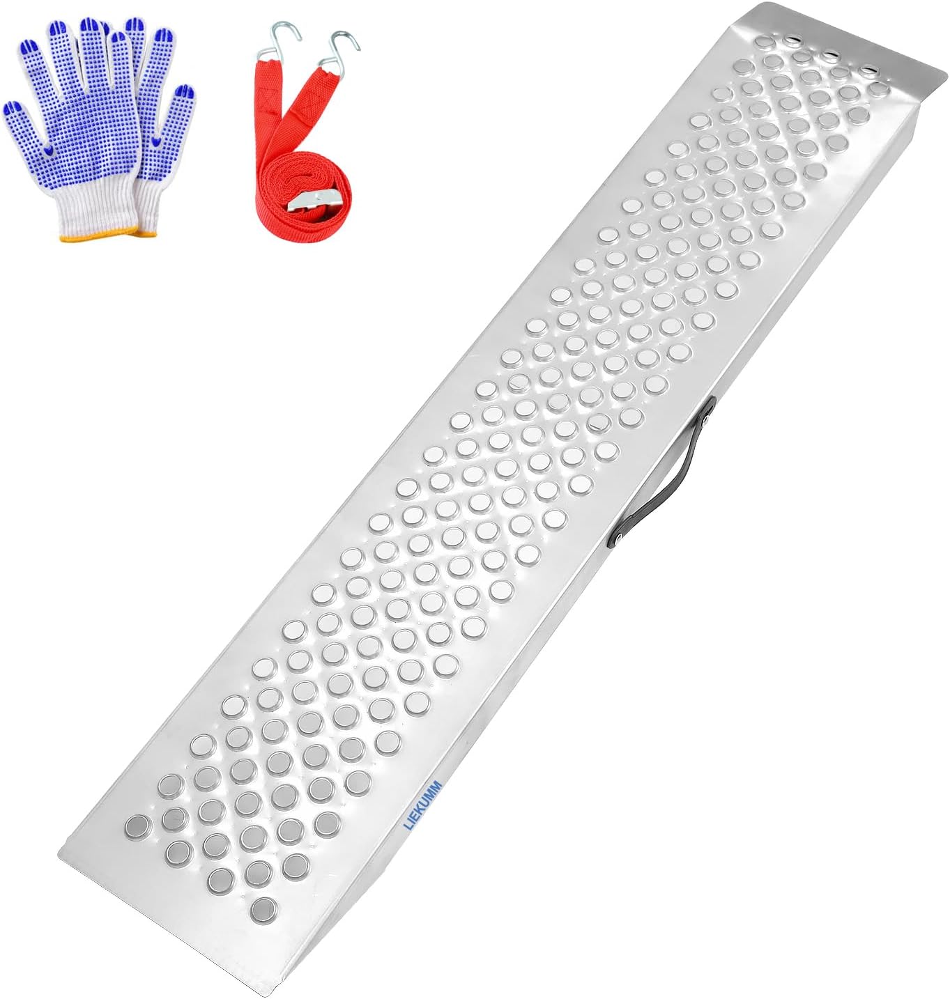 LIEKUMM 1 Pack Motorbike Ramp, 120 x 23 cm Loading Ramp, 300 kg Load Capacity Heavy Duty Car Ramps, Ramps for Mobility Scooters, Dirt Bike, Motorcycle, Trailer, ATV, UTV, Garden Tractor, Lawn Mower