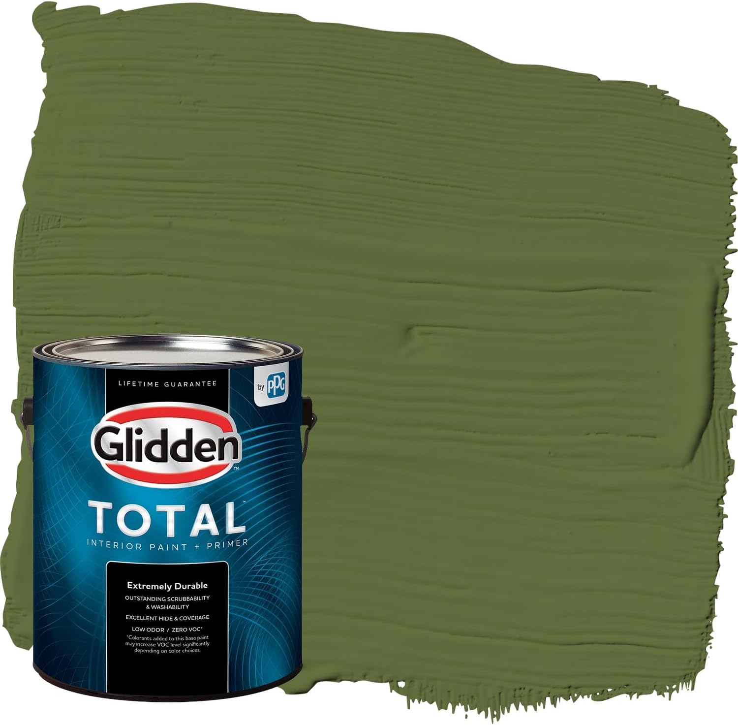 Glidden Total Interior Wall Paint & Primer All-in-One, Globe Artichoke/Green, Flat, 1 Gallon