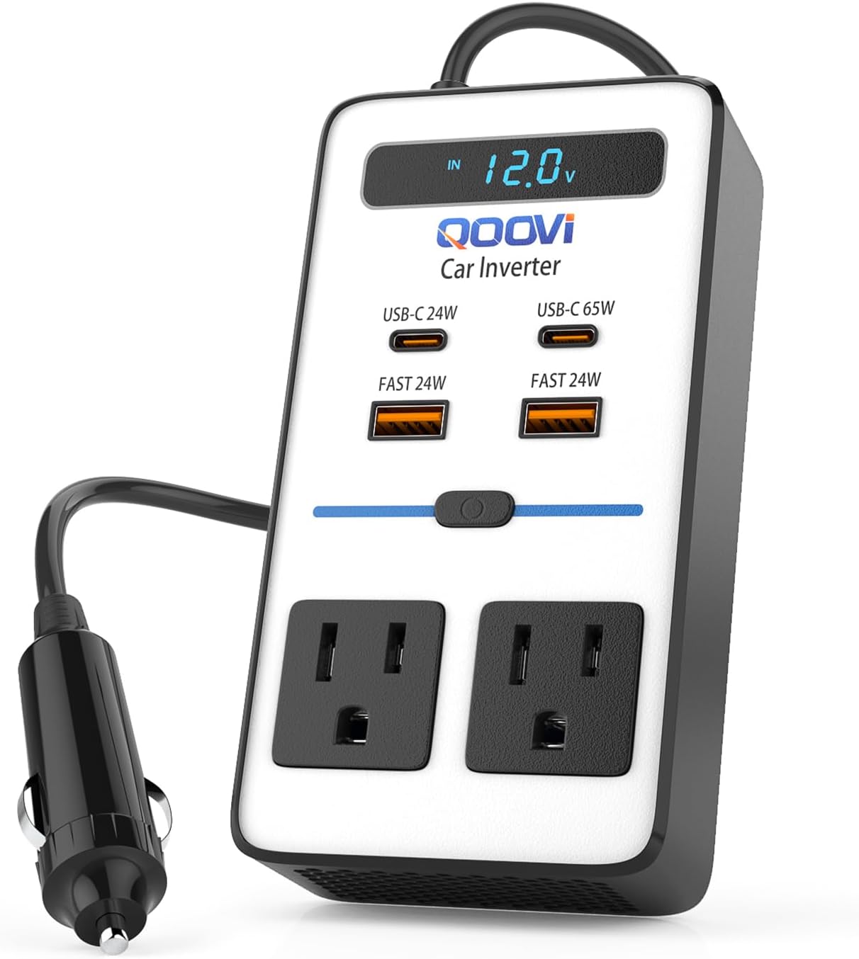 200W Car Power Inverter,DC 12V to 110V AC Inverter,Car Outlet Adapter with PD 65W(PD3.0)/QC 24W(QC3.0) Fast Charge Ports for Vehicles Laptop Working,Playing,Camping,Travel Most Devices