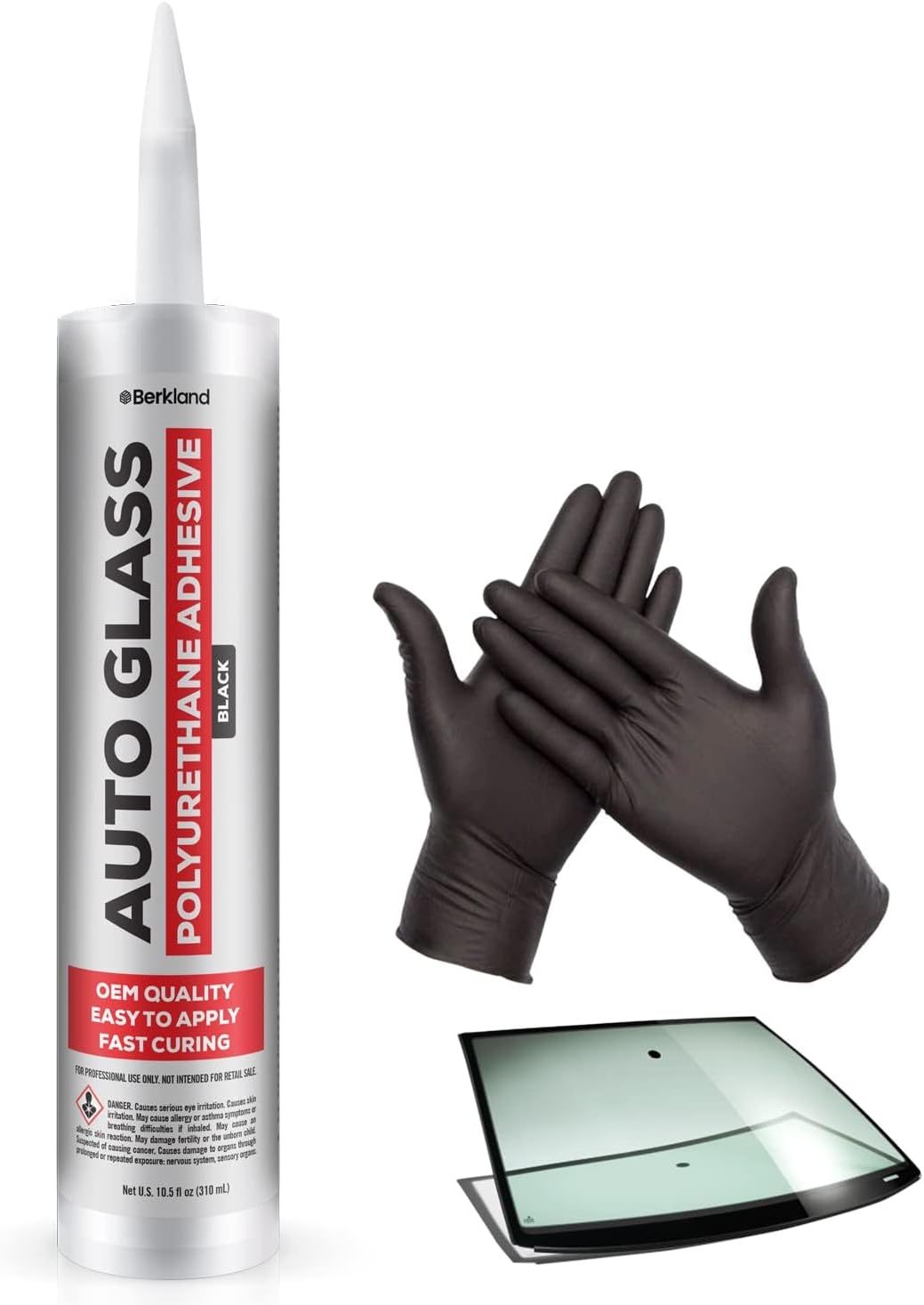 Polyurethane Windshield Adhesive with Fast Curing Formula - High Bond Strength Window Sealant Compound - Easy to Apply Automotive Glass Glue - Windshield Sealant Black - Vehicle & RV Polyurethane Glue