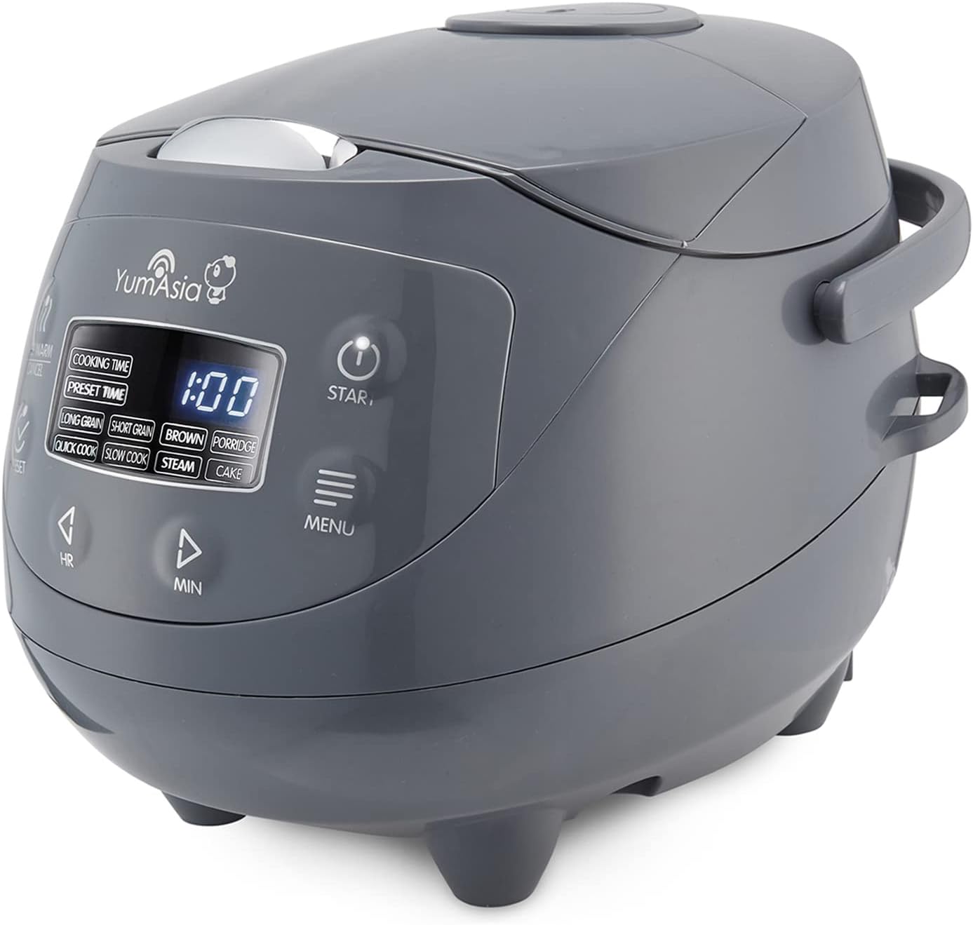 Yum Asia Panda Mini Rice Cooker With Ninja Ceramic Bowl and Advanced Fuzzy Logic (3.5 cup, 0.63 litre) 4 Rice Cooking Functions, 4 Multicooker functions, LED display, 220-240V (Cobalt Grey)