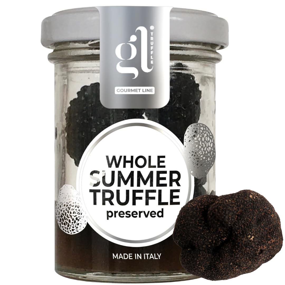 GL TRUFFLE GOURMET LINE - Whole Black Summer Truffle, 35 gm (1.2 oz) | Preserved Truffles, Premium Selected Quality, Black Truffle for Pasta, Risotto, Meats, & Sauces, Product of Italy