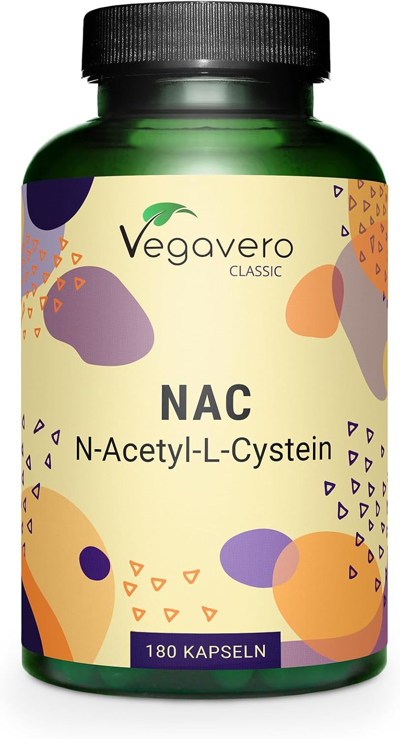 Vegavero NAC Supplement | 100% Pure N-Acetyl-Cysteine 600 mg | Lab Tested, NO Additives | 180 Capsules | Vegan