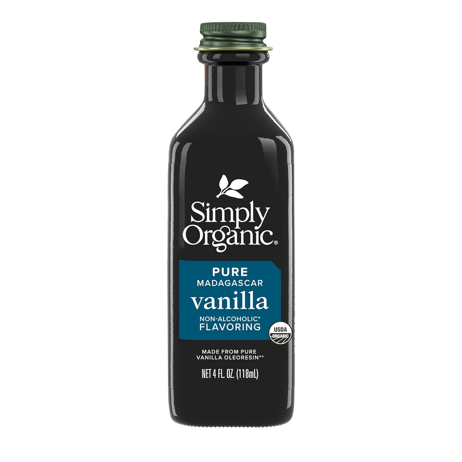 Simply Organic Non-Alcoholic Vanilla Flavoring, 4-Ounce Glass Jar, Certified Organic, Alcohol Free Vanilla
