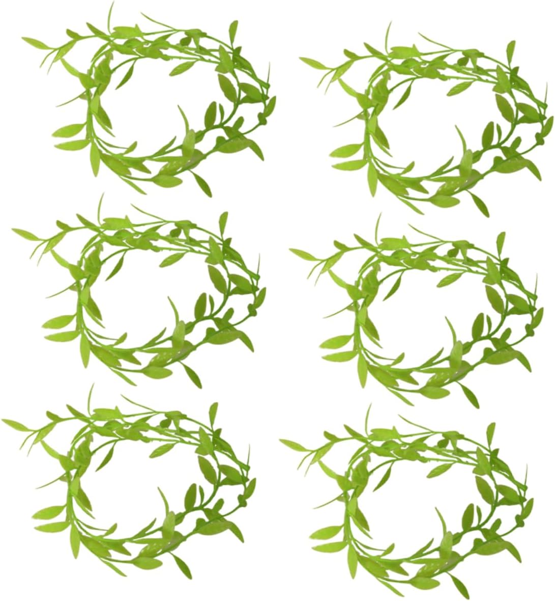 Ciieeo 6pcs Mini Leaf Garland Artificial Vines for Dollhouse Garden Decoration Realistic Lightweight Simulation Leaf Vine Wreath for Miniature House Accessories and Micro Landscape