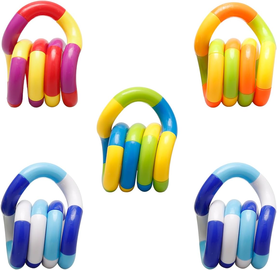 Vanyibro 5 PCS Tangle Fidget Toy,Twisty Fidget Toy for Stress Relief, Stim Silent for Kids and Adults