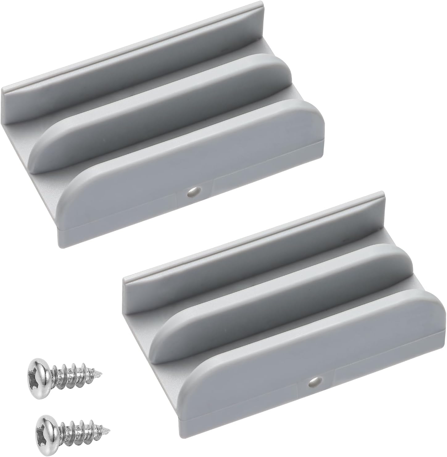 M6219 Sliding Shower Door Bottom Guide (2-Pack, Gray) – 1/2" Channel for Glass Shower Doors – Durable Plastic Track for Smooth, Quiet Operation