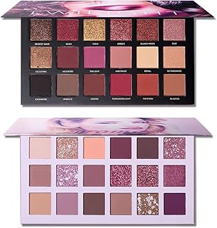 2Pcs Twilight Dusk + Aromas Nude Eyeshadow Palette Makeup Set, Matte Shimmer Glitter Pressed Pearl All Highly Pigmented Blending Powder, Natural Velvet Texture Eye Shadow Kit