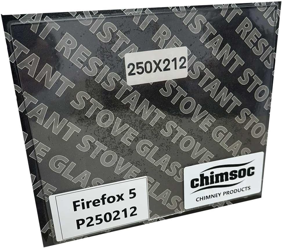 Chimsoc Replacement Stove Glass - Firefox 5 (250mm x 212mm Rectangular)
