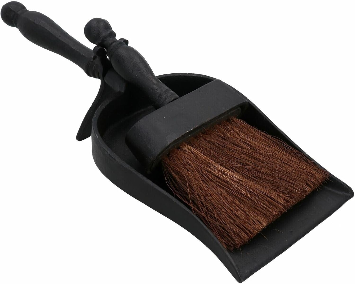 Hearth Tidy Brush and Shovel Set Black Cast Iron Fire Place Tool Sets Coal Wood Burner Accessories Fireside