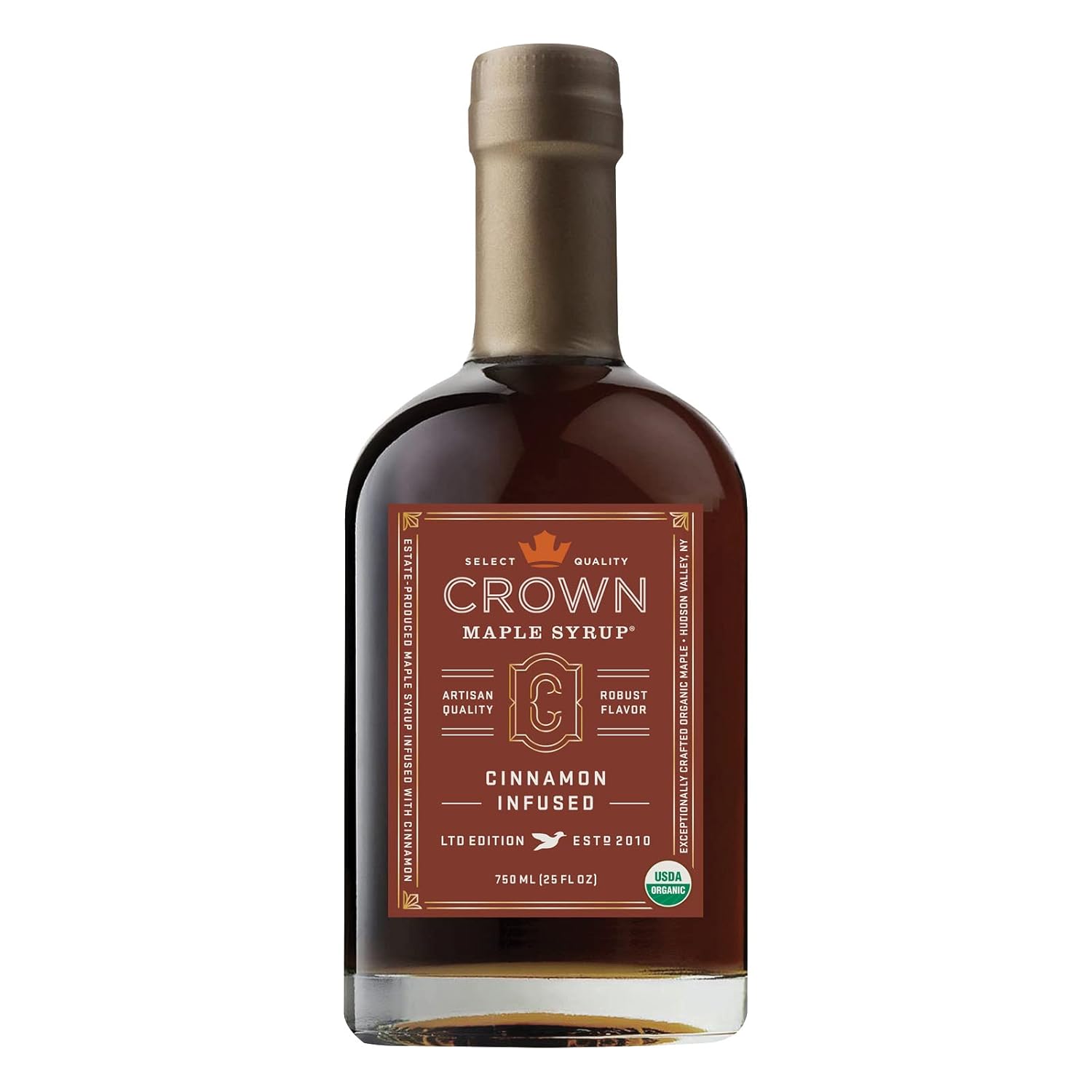 Crown Maple Cinnamon Infused Maple Syrup, 25 Fl Oz, Pancakes, Flavor Cocktails, Sticky Buns, Waffles, Certified Organic