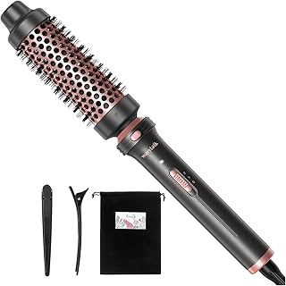Wavytalk Thermal Brush, Heated Round Brush, 1 1/2 inch Blowout Brush with Detachable Brush Head, Thermal Round Brush Dual Voltage for Travel, Rose Gold