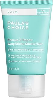 Paula's Choice CALM Rescue & Repair Moisturizer for Sensitive, Oily + Combination Skin, Soothes Redness, Suitable for Rosacea-Prone & Eczema-Prone Skin, Fragrance-Free & Paraben-Free, 2 Fl Oz