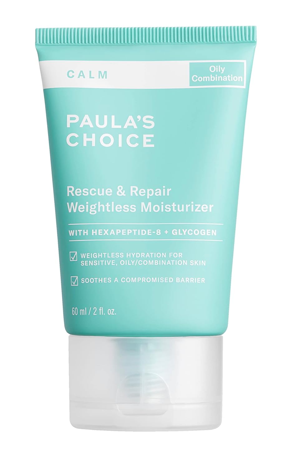 Paula's Choice CALM Rescue & Repair Moisturizer for Sensitive, Oily + Combination Skin, Soothes Redness, Suitable for Rosacea-Prone & Eczema-Prone Skin, Fragrance-Free & Paraben-Free, 2 Fl Oz
