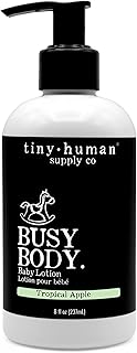 Busy Body Baby Lotion 8oz, 1 Pack, Tropical Apple, Natural Ingredients, No Added Dyes, Parabens or Phthalates