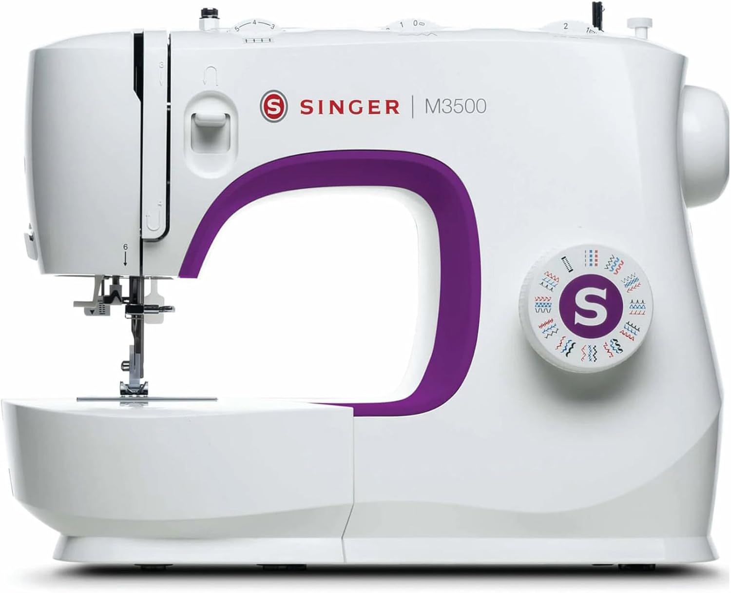 SINGER M3500 Lightweight & Portable Sewing Machine with Accessory Kit | 110 Stitch Applications, LED Light & 1-step Buttonhole | Great for Quilting, Crafts & Mending