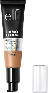 e.l.f. Camo CC Cream, Color Correcting Medium-To-Full Coverage Foundation with SPF 30, Medium 355 W, 1.05 Oz (30g)