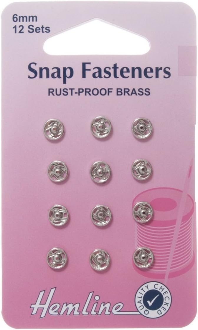 Sew On Snap Fasteners 6mm: Nickel/Silver