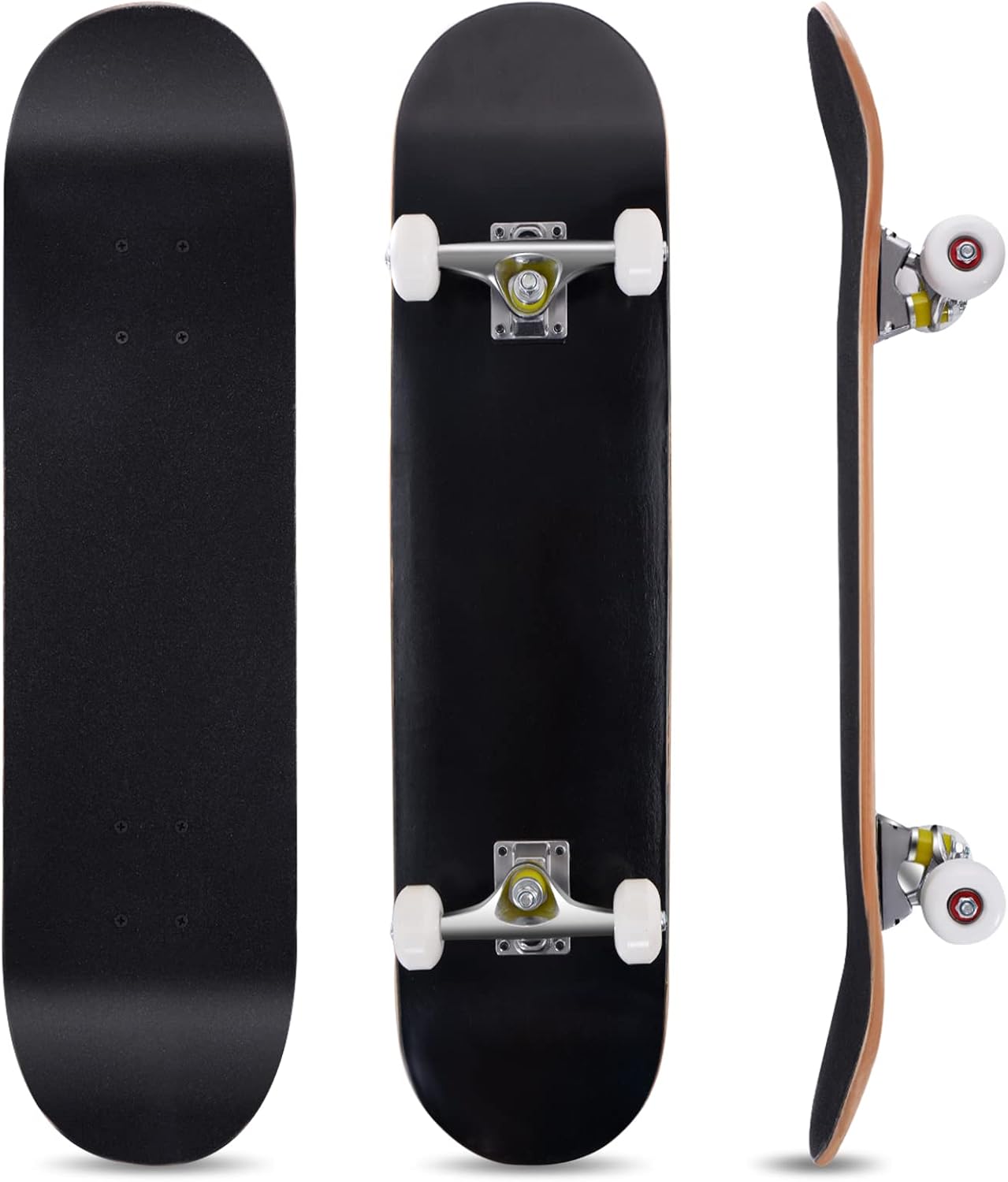 COSTWAY 31 x 8 Inch Complete Skateboard, 7 Layers Maple Skateboard Deck with ABEC-7 Ball Bearings, Suitable for Kids Teenagers & Adults
