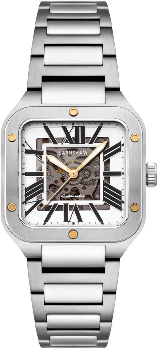 Thomas Earnshaw Men's 36.5mm Engineer Lennox Skeleton Automatic Watch with Solid Stainless Steel Bracelet ES-8303