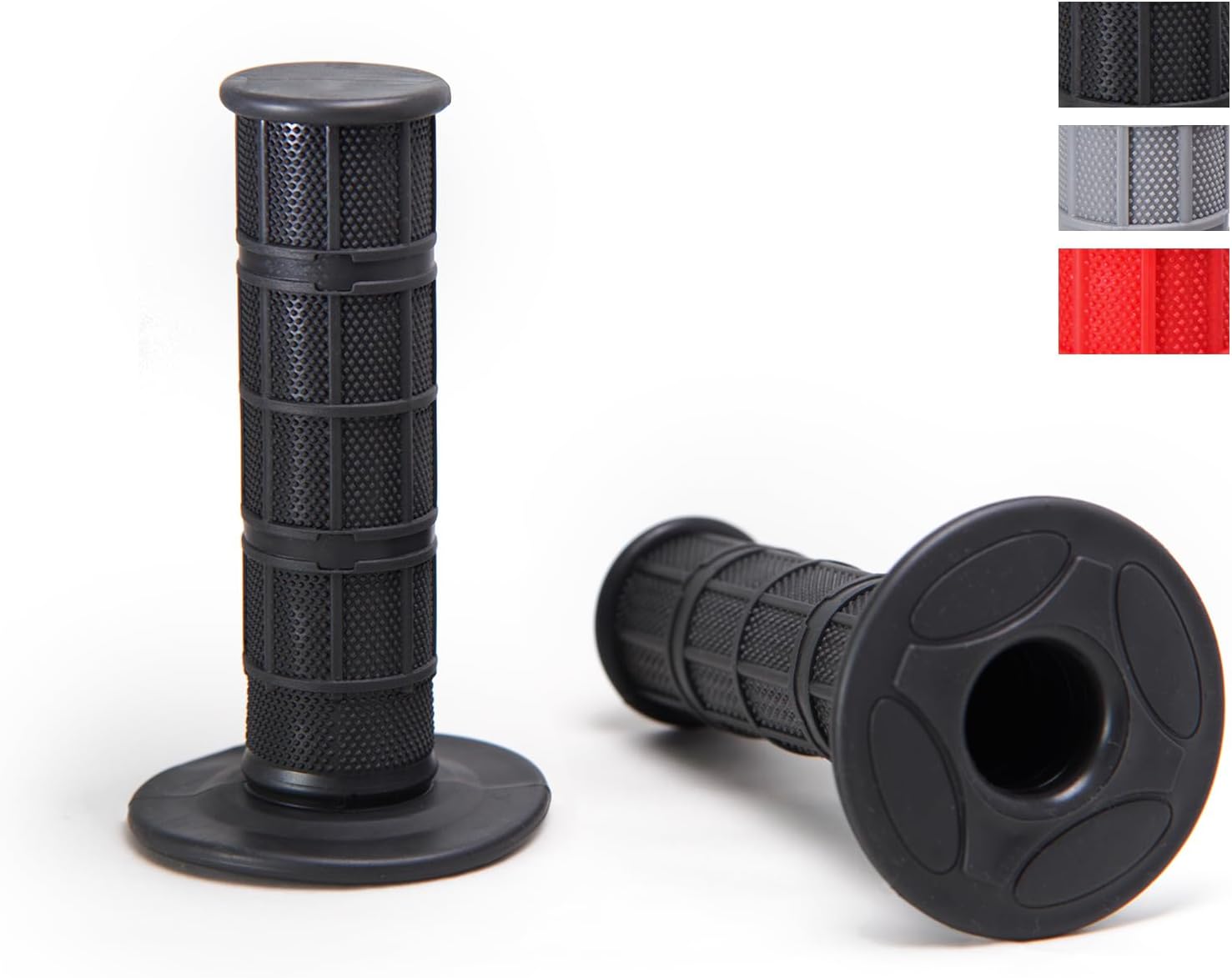 Chiallco 7/8" Motorcycle Hand Grips Dirt Bike Grips for CRF YZF WRF KXF KLX Pit-Bike, Soft Rubber Hand Handlebar Grip,Black