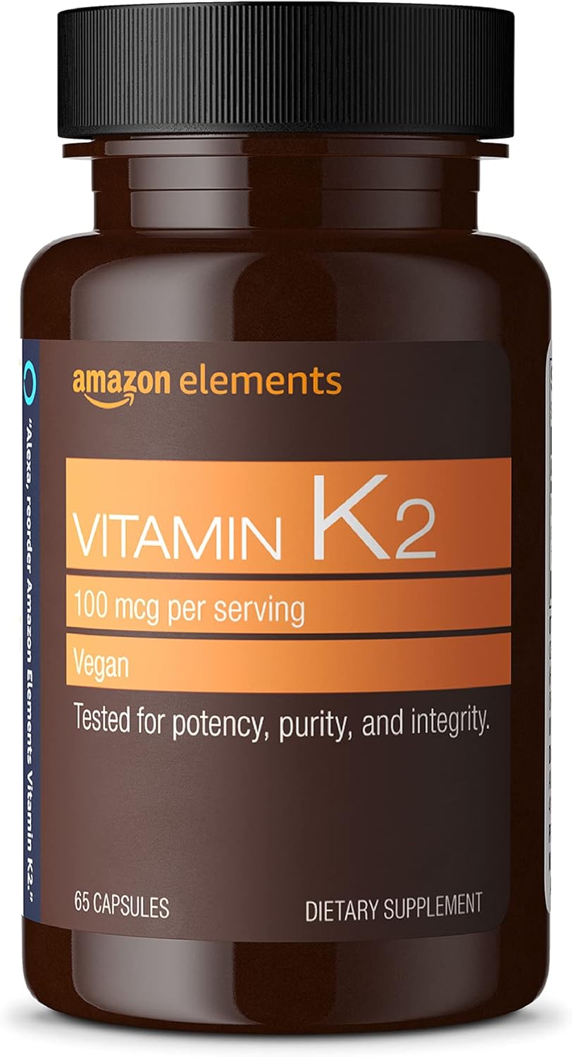 Amazon Elements Vitamin K₂ 100 mcg, 65 Capsules