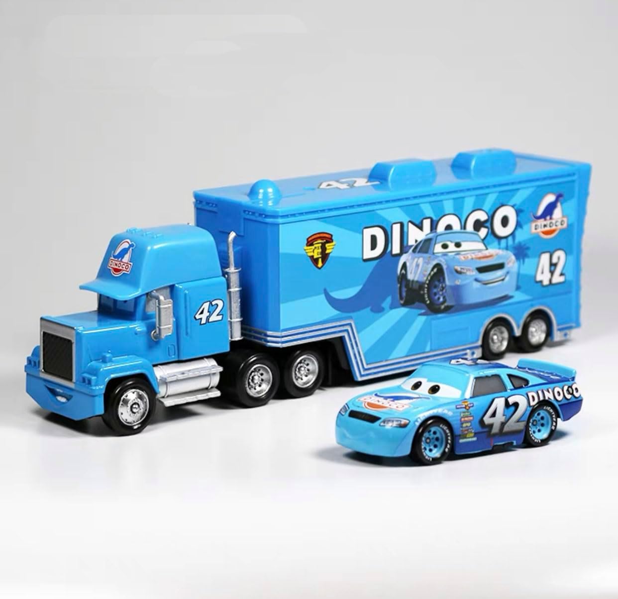 Movie Cars 2 3 Hauler Mark Truck NO.42 & Cal Weathers Racer Speed 2PCS Vehicles ， McQueen Jackson Storm Cruz Ramirez Vehicles